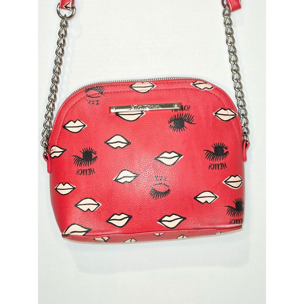 Betsey Johnson Lips & Lashes Women's Crossbody Bag | Red